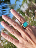 14k gold turquoise estate mens ring