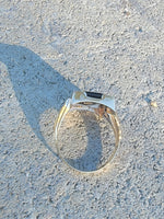 10k gold vintage Deco Black ONYX & diamond Ring