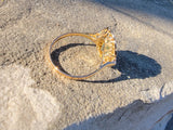 18ct gold two tone Art Deco Aquamarine & Diamond estate Ring