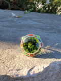 10k white gold c.1920's Art Deco filigree peridot & enamel ring