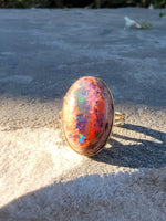 14k yellow gold cantera opal estate ring