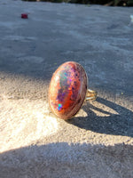 14k yellow gold cantera opal estate ring