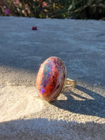 14k yellow gold cantera opal estate ring