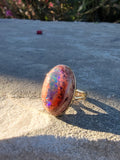 14k yellow gold cantera opal estate ring