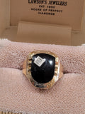 10k gold vintage Deco Black ONYX & diamond Ring