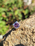 14k gold two tone amethyst solitaire antique estate ring