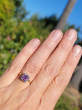 14k gold two tone amethyst solitaire antique estate ring