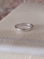 Platinum 2.5mm 4 diamond engraved vintage wedding band