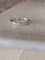 Platinum 2.5mm 4 diamond engraved vintage wedding band