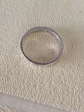 Platinum 2.5mm 4 diamond engraved vintage wedding band