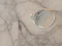 14k white gold c.1920's filigree Aquamarine ring