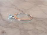 14k white gold Aquamarine & Diamond ring