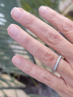 platinum 2.4mm ART DECO 8 diamond vintage engraved floral wedding band