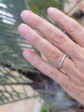 platinum 2.4mm ART DECO 8 diamond vintage engraved floral wedding band