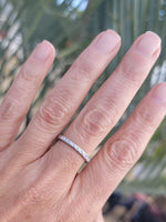 platinum 2.4mm ART DECO 8 diamond vintage engraved floral wedding band
