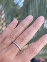 platinum 2.4mm ART DECO 8 diamond vintage engraved floral wedding band