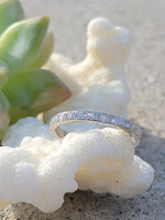 platinum 2.4mm ART DECO 8 diamond vintage engraved floral wedding band