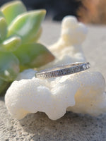 platinum 2.4mm ART DECO 8 diamond vintage engraved floral wedding band