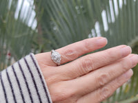 platinum ART DECO European cut diamond engagement ring - apx 1.17ct tw