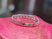 platinum 2.4mm ART DECO 8 diamond vintage engraved floral wedding band