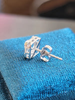 14k white gold diamond studs earrings - .08ct tw