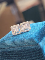 14k white gold diamond studs earrings - .08ct tw