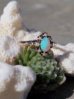 10k gold Victorian opal & pearl antique ring
