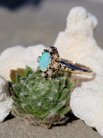 10k gold Victorian opal & pearl antique ring