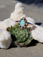 10k gold Victorian opal & pearl antique ring
