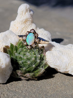 10k gold Victorian opal & pearl antique ring
