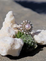 10k gold pearl antique ring