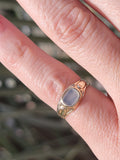 10k gold Victorian etched AMORE antique mourning ring