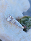 Platinum diamond vintage engagement ring - apx 1.22ct tw GIA certified