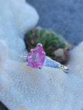 Platinum pink sapphire & diamond estate ring