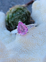 Platinum pink sapphire & diamond estate ring