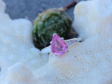 Platinum pink sapphire & diamond estate ring