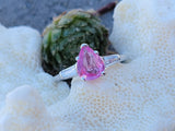 Platinum pink sapphire & diamond estate ring