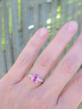 Platinum pink sapphire & diamond estate ring