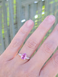 Platinum pink sapphire & diamond estate ring