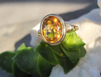 10k gold Deco CITRINE estate ring