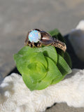 10k gold Victorian opal & diamond antique ring