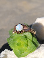 10k gold Victorian opal & diamond antique ring