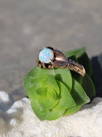 10k gold Victorian opal & diamond antique ring