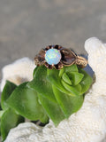 10k gold Victorian opal & diamond antique ring