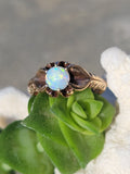 10k gold Victorian opal & diamond antique ring