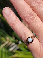 10k gold Victorian opal & diamond antique ring