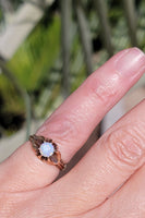 10k gold Victorian opal & diamond antique ring