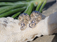 14k gold European cut diamond Deco studs - apx  .36ct tw