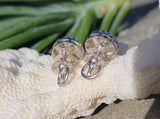 14k gold European cut diamond Deco studs - apx  .36ct tw