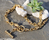 14k gold fancy link chain - necklace - 18.25"